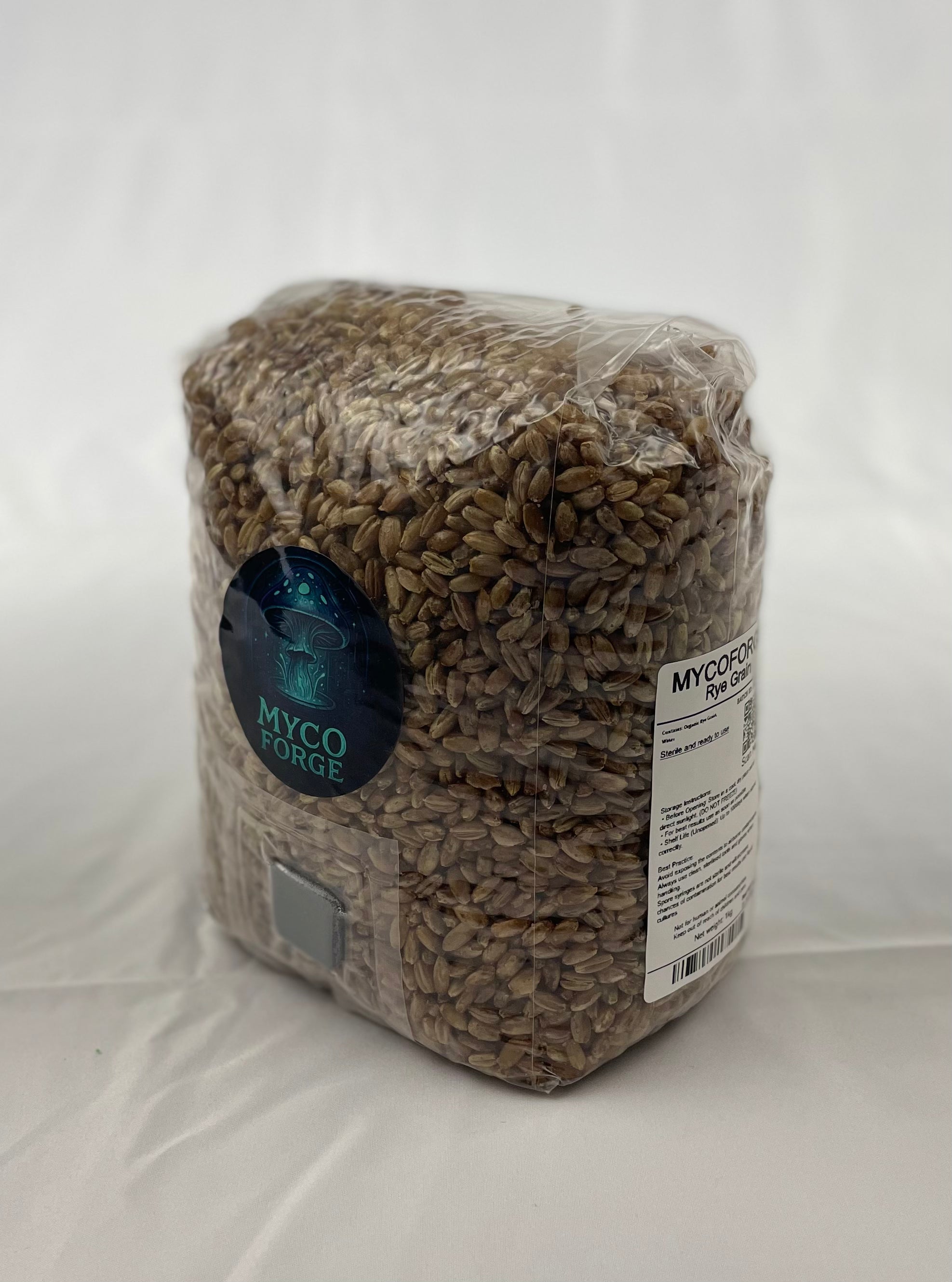 myco forge rye grain spawn bag 1kg