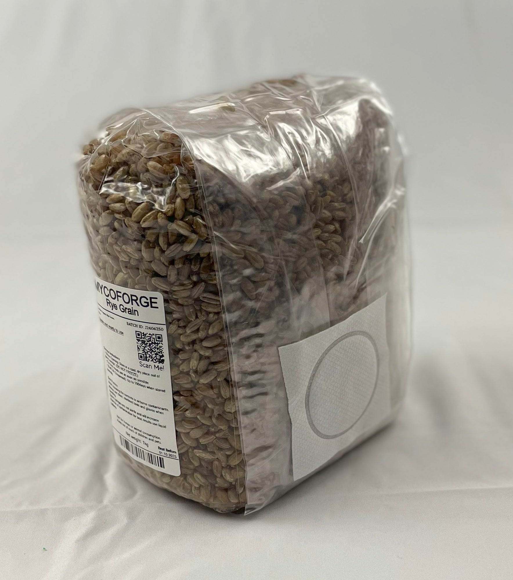 myco forge rye grain spawn bag rear view